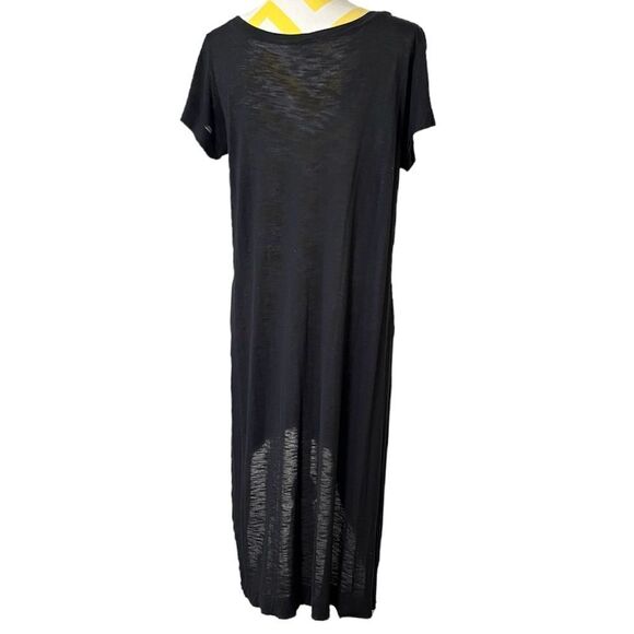 Freeloader Black Midi Dress Hi-Low Burnout Tee T-Shirt Rayon Made in USA Small - Picture 6 of 11